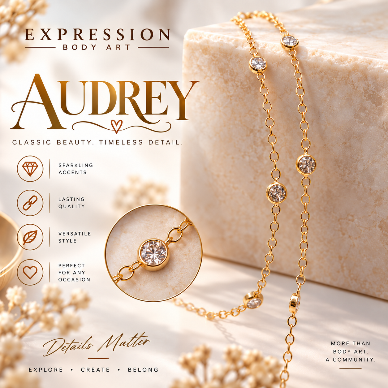 Audrey | 14K Gold-Filled Clear CZ Permanent Jewelry