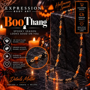 Boo Thang – 14K Gold Filled Halloween Enamel Permanent Jewelry Chain