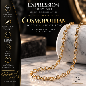 Cosmopolitan 14K Gold Filled oval link permanent jewelry chain
