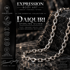 Daiquiri 5.5mm sterling silver permanent jewelry chain