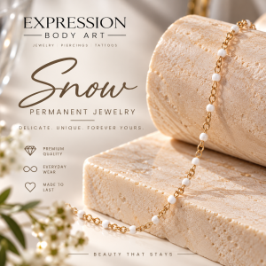 Snow – Gold & White Permanent Jewelry