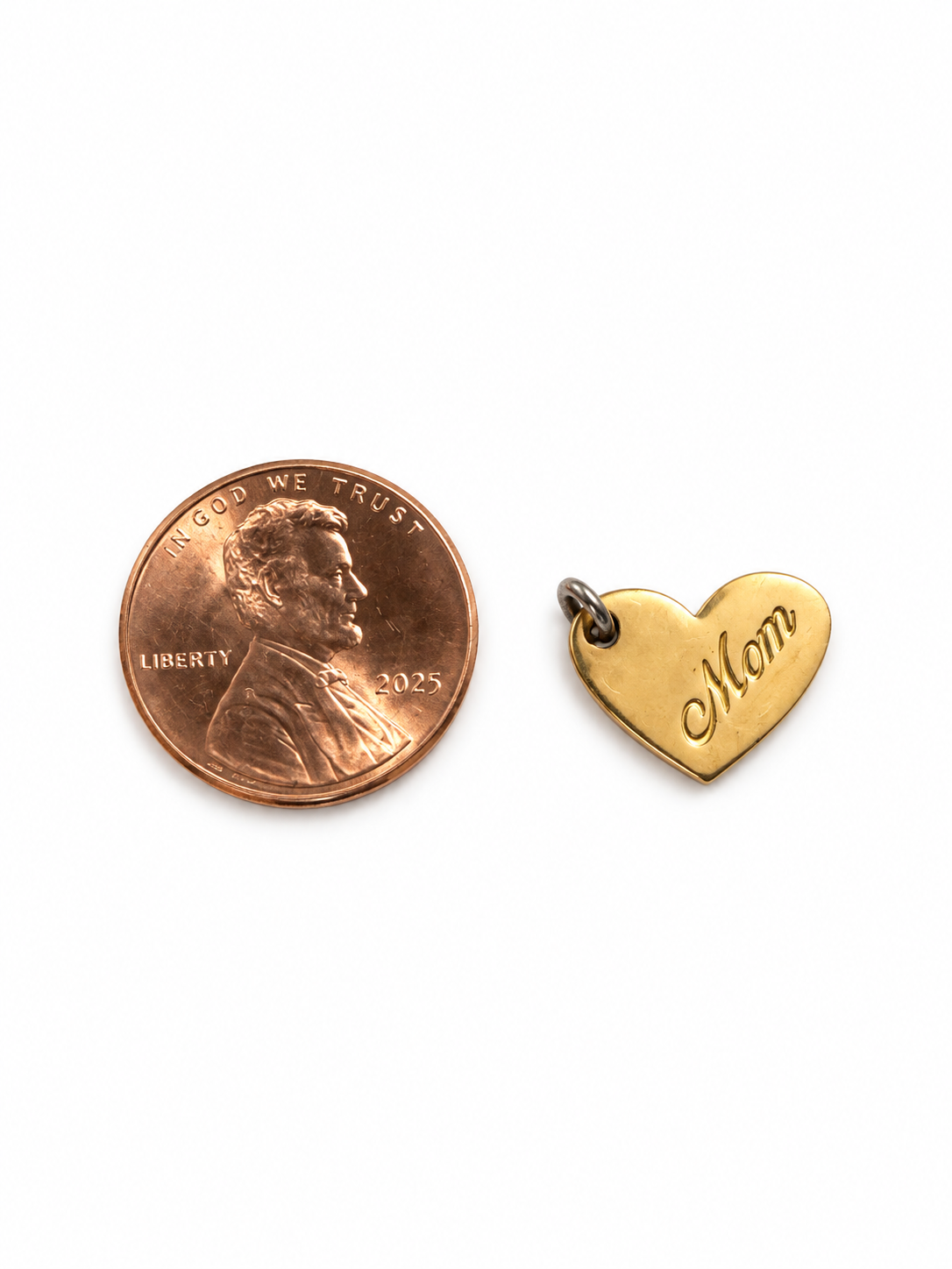 Mom Heart Charm – 18K Gold PVD Stainless Steel - Image 2