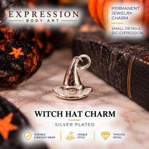 Witch Hat Charm – Silver Plated