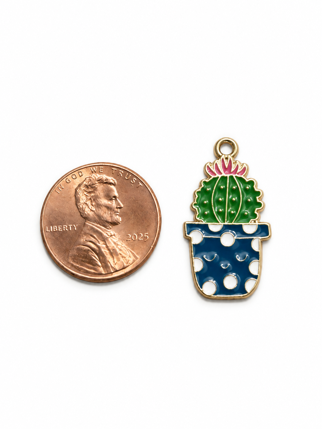 Polka Dot Planter Cactus Charm - Image 2