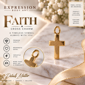 Cross Charm | 14K Gold-Filled Permanent Jewelry Charm