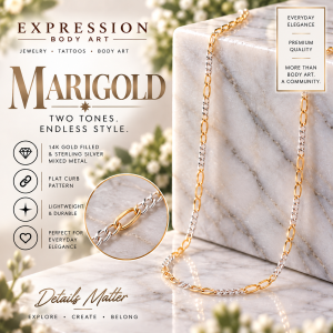 Marigold – 14K Gold Filled & Sterling Silver Permanent Jewelry Chain