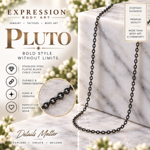 Pluto – Black Stainless Steel Permanent Jewelry Chain