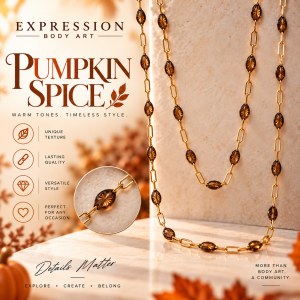 Pumpkin Spice | 14K Gold-Filled Brown Enamel Permanent Jewelry