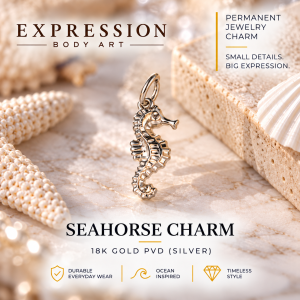 Seahorse Charm – 18K Gold PVD (Silver)