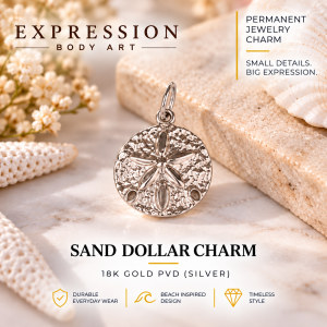 Sand Dollar Charm – 18K Gold PVD (Silver)
