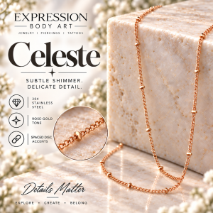 Celeste – Rose-Gold-Tone Stainless Steel Permanent Jewelry Chain