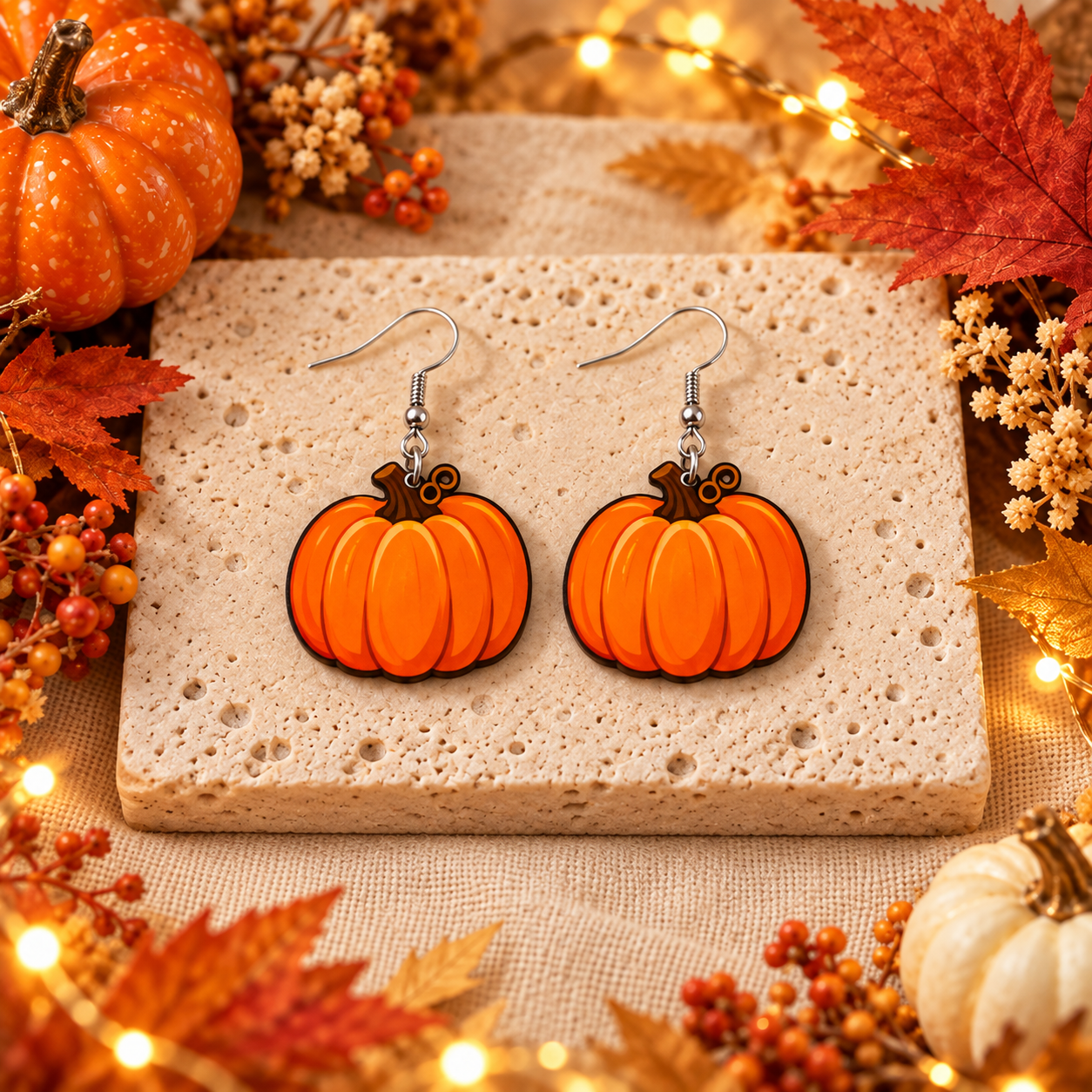 Classic Pumpkin Dangle Earrings
