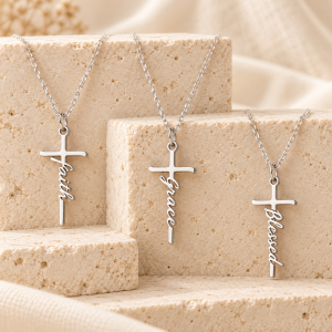 Words of Faith Cross Necklace