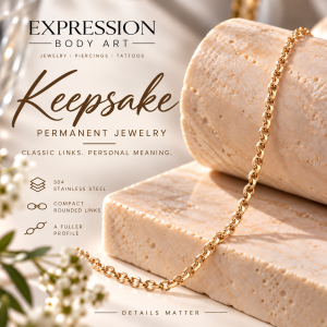 Keepsake – Rounded-Link Stainless Steel Permanent Jewelry Chain