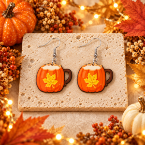 Pumpkin Mug Dangle Earrings