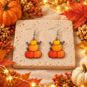 Pumpkin Stack Dangle Earrings