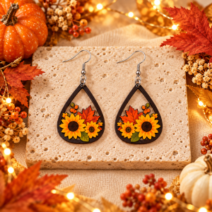 Sunflower Harvest Teardrop Earrings