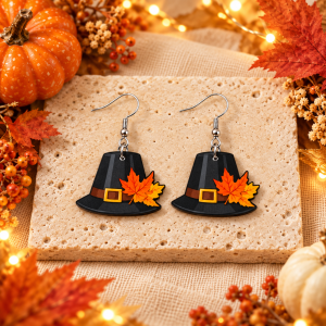 Pilgrim Hat Dangle Earrings